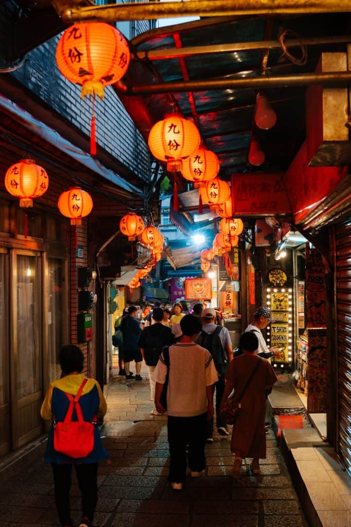 Jiufen is famous for its lantern lit streets